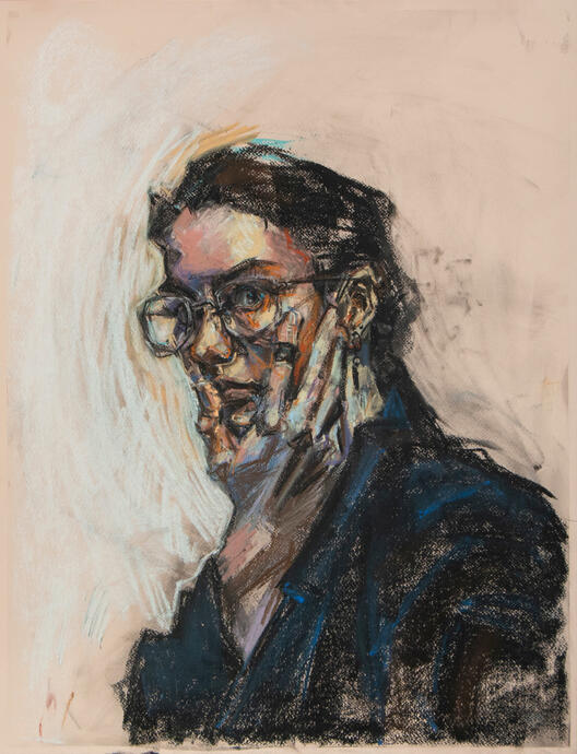 Self-Portrait Holding Face