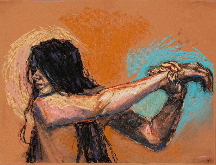 Self-Portrait Holding Wrist